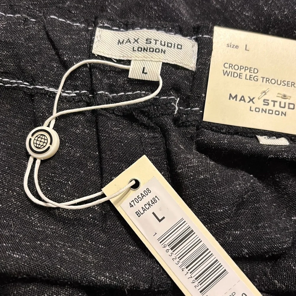 Max Studio Heathered Cropped Wide Leg Trouser - Picture 13 of 14